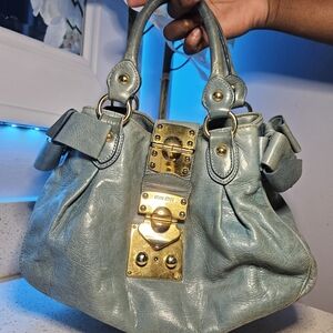 Authentic MIU MIU Vintage Leather 2Way Shoulder Hand Bag Purse